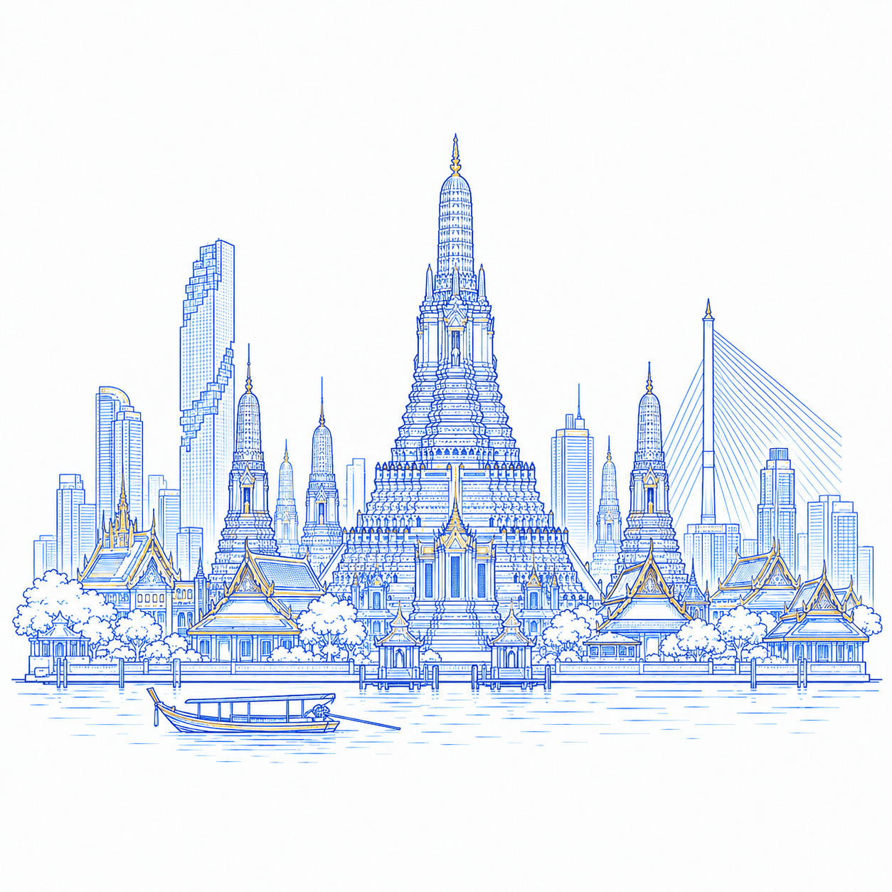 بانكوك training destination illustration