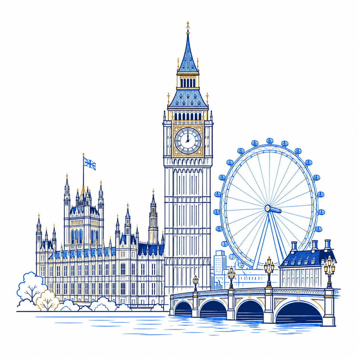 لندن training destination illustration