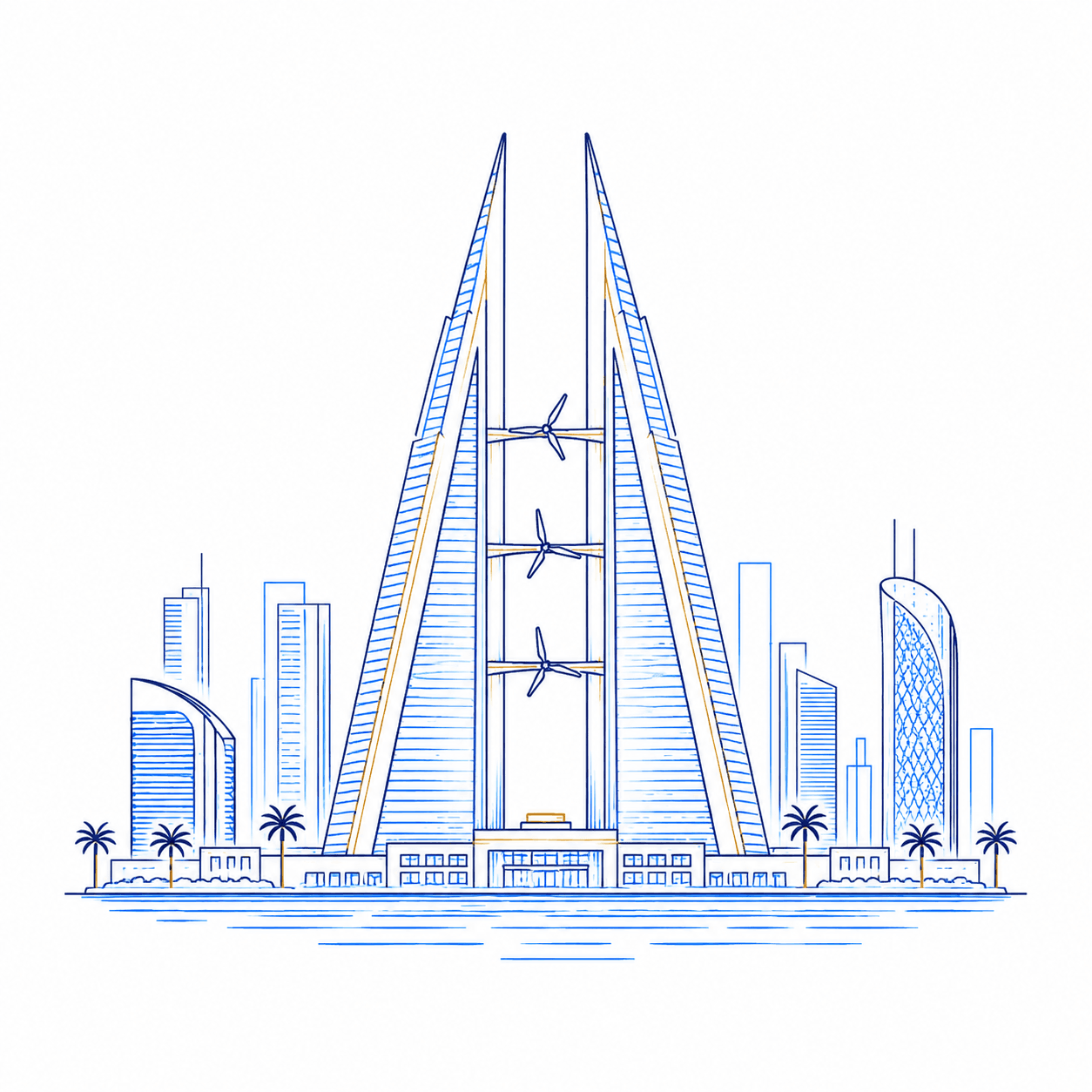 المنامة training destination illustration